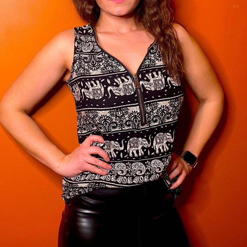 Ardene Safari Zipper Tank Top